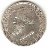 (№1869km476) Монета Бразилия 1869 год 1,000 Reacute;is