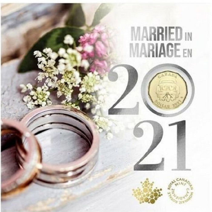 (2021, 5 монет) Набор монет Канада 2021 год &quot;Свадьба&quot;   Буклет