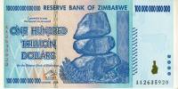Банкнота Зимбабве 2008 год 100000000000000 долларов Балансирующие скалы   UNC