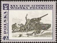(1968-056) Марка Польша "Битва под Ленино"   25 лет Народной Армии III Θ