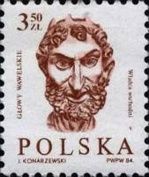 (1985-001) Сцепка марок (2 м) Польша "Восточный правитель"    Стандартный выпуск. Резные Вавельские 