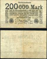 (1923) Банкнота Германия 1923 год 200 000 марок  5-й выпуск  F
