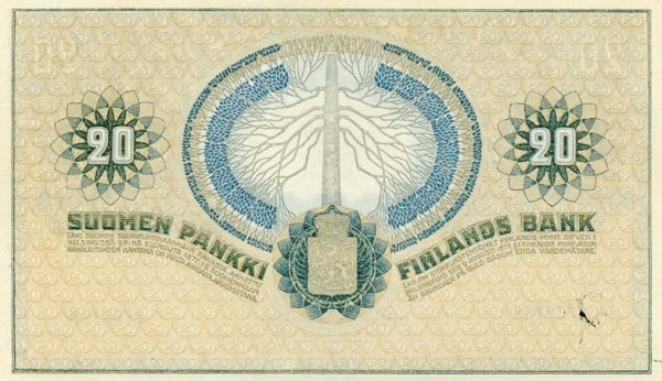 (,) Банкнота Финляндия 1918 год 20 марок    UNC