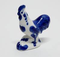 Фарфоровый сувенир "Петух", гжель(сост. на фото)