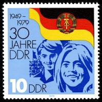 (1979-077) Марка Германия (ГДР) "Молодежь"    ГДР 30 лет III Θ