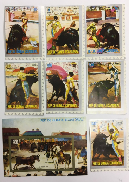 (--) Набор марок Гвинея Экваториальная &quot;8 шт.&quot;  Гашёные  , III Θ
