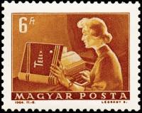 (1964-027) Марка Венгрия "Оператор телекса "    Почтовые и телекоммуникационные системы (Стандартный