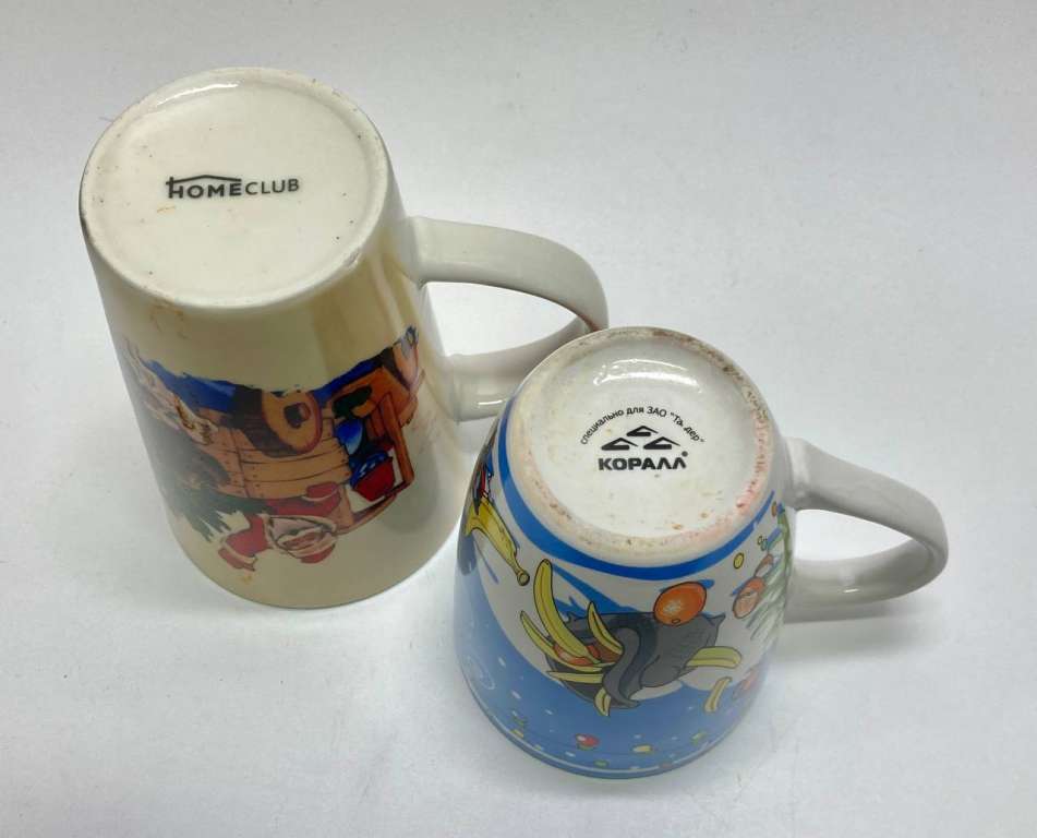 Кружки новогодние, коралл + хоумклуб
