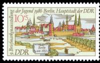 (1986-045) Марка Германия (ГДР) "Берлин (1652)"    Выставка марок, Берлин II Θ