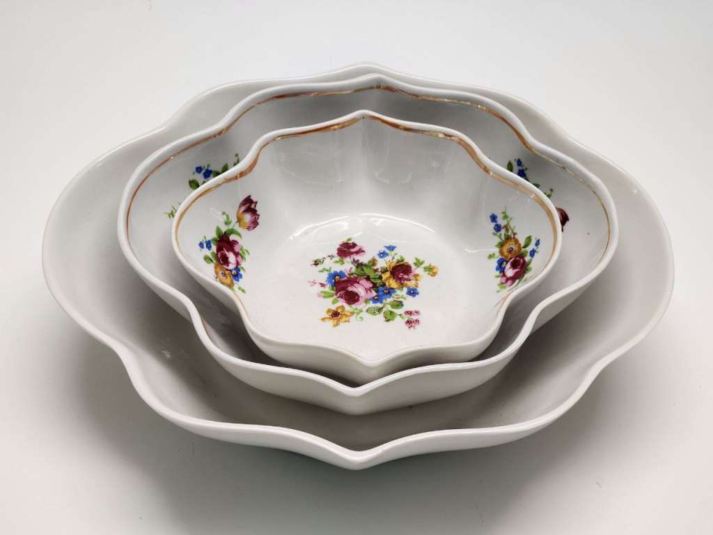 Салатники фигурные 3 шт фарфор СССР винтаж