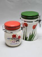 Банки для хранения 2 шт керамика с крышкой на замке и с силиконовым уплотнителем
