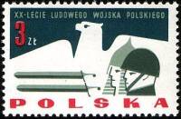 (1963-063) Марка Польша "Солдаты"   20 лет Народной Армии III Θ