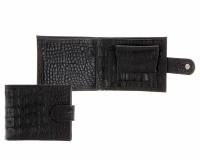 Портмоне женское "Cayman" на кнопке, Натуральная кожа, 1 отделение + отдел для мелочи для визтиток, 