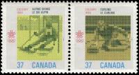 (№1988-1075) Лист марок Канада 1988 год "Горные Лыжи Керлинг", Гашеный