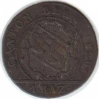 (№1826km194.2 (Baz в легенде)) Монета Швейцария 1826 год 1 Batzen (Baz в легенде)