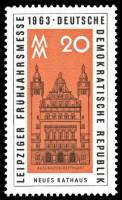(1963-015) Марка Германия (ГДР) "Новая ратуша"    Ярмарка, Лейпциг III O
