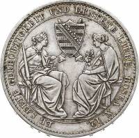 (№1854c241) Монета Германия (Смерть 3-го короля Фридриха августа II) 1854 год 2 Thaler (Смерть 3-го 
