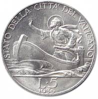 () Монета Ватикан 1936 год   ""     UNC