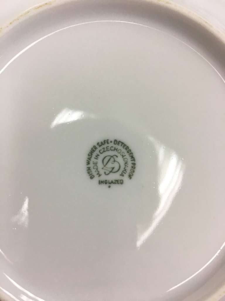 Набор тарелок, фарфор, Чехословакия, 6 шт. новые в коробке (сост. на фото)