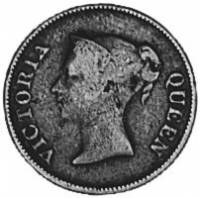 (№1862km4) Монета Стрейтс Сетлментс 1862 год frac14; Cent
