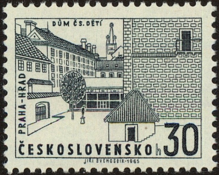 (1965-051) Марка Чехословакия "Детский дом"    Пражский град III &Theta;