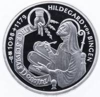 (1998a) Монета Германия (ФРГ) 1998 год 10 марок "Хильдегарда Бингенская"  редкий двор Серебро Ag 925