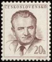 (1953-034) Марка Чехословакия "К. Готвальд (Фиолетово-коричневая)"    Президент Готвальд (Стандартны