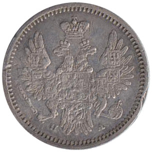 1851, СПБ ПА Монета Россия-Финдяндия 1851 год 5 копеек Орёл D Серебро Ag 868  XF