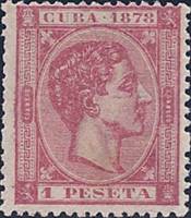 (№25) Марка Куба 1878 год "Король Альфонсо XII", Негашеная