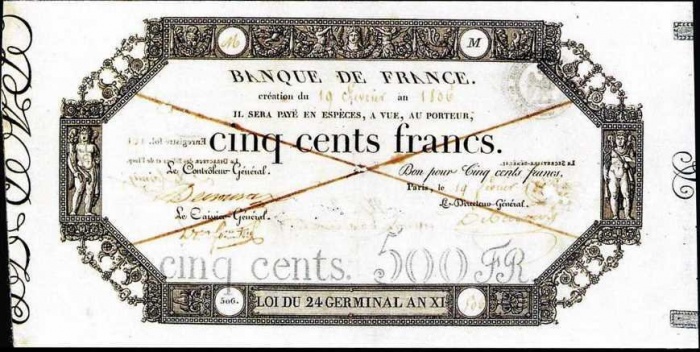 () Банкнота Франция 1806 год 500  &quot;&quot;   UNC