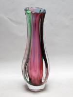 Ваза цветное стекло высота 29 см гутная техника