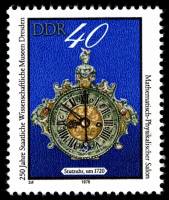 (1978-096) Марка Германия (ГДР) "Каминные часы"    Музей Дрездена, 250 лет II Θ