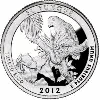 (011s, Ag) Монета США 2012 год 25 центов "Эль-Юнке"  Серебро Ag 900  PROOF