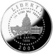 (2001p) Монета США 2001 год 50 центов   Конгресс США. 200 лет Медь-Никель  UNC