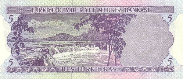 (,) Банкнота Турция 1970 год 5 лир &quot;Мустафа Кемаль Ататюрк&quot;   UNC
