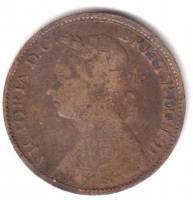 (1884) Монета Великобритания 1884 год 1 фартинг "Королева Виктория"  Бронза  VF
