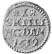 (№1619km66.1) Монета Дания 1619 год 1 Skilling