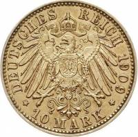 (№1905km1264) Монета Германия (Фридрих август III - Е) 1905 год 10 Mark (Фридрих август III - Е)