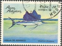 (1981-010) Марка Куба "Парусник"    Морские рыбы III O