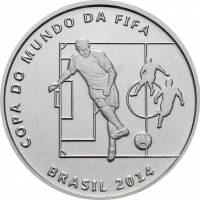 (2014) Монета Бразилия 2014 год 2 реала "Пас"  Медь-Никель  PROOF