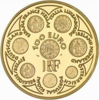 (№2002km1304) Монета Франция 2002 год 100 Euro (Европа)