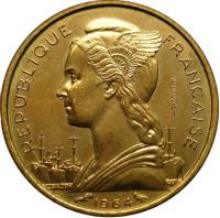 (№1964km7) Монета Коморские Острова 1964 год 10 Francs