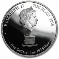 () Монета Токелау 2016 год 5 доллара ""  Биметалл (Серебро - Ниобиум)  UNC