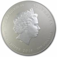 (№2014km2116) Монета Австралия 2014 год 300 Dollars (Год лошади)