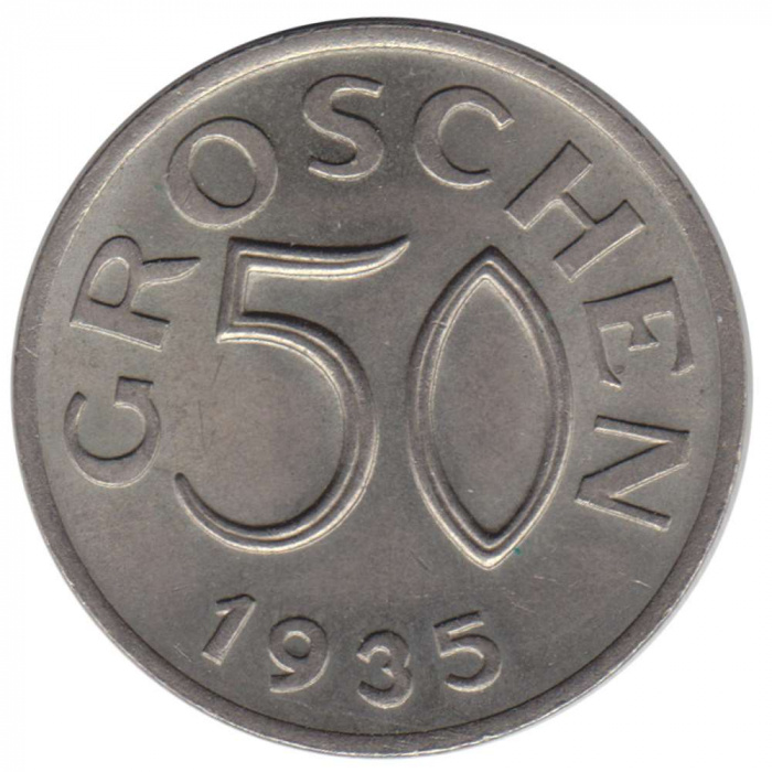 Монета Австрия 1935 год 50 грошей, AU