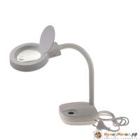 Лупа-Лампа Настольная 8611 с интегрированной лупой, увеличение 3 и 8. Производство Китай