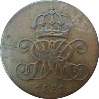 (№1831km150.3) Монета Германия (Германская Империя) 1831 год 1 Pfennig