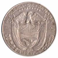 () Монета Панама 1947 год   ""   Серебро (Ag)  XF