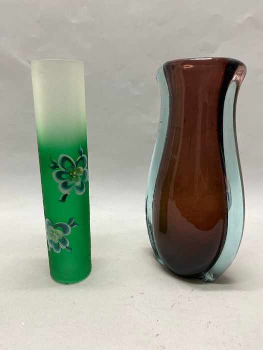 Ваза цветное стекло 25 см, 2 шт