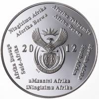 () Монета ЮАР (Южная Африка) 2012 год 2  ""   Биметалл (Серебро - Ниобиум)  UNC